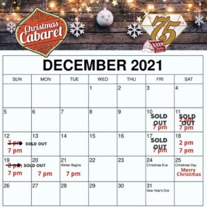 Barn Christmas Cabaret Calendar View 12-7-21