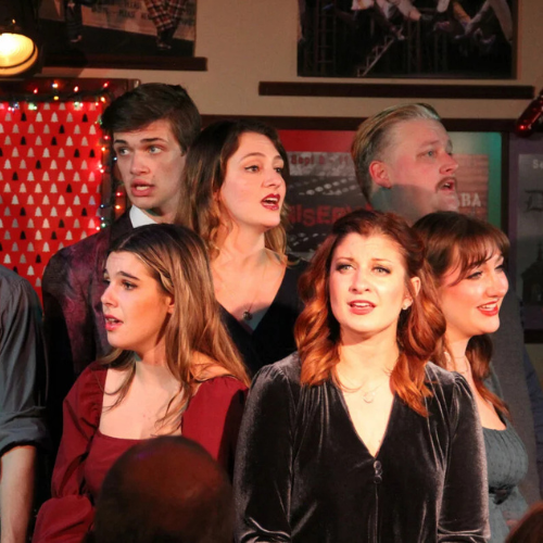 christmas cab - carolers